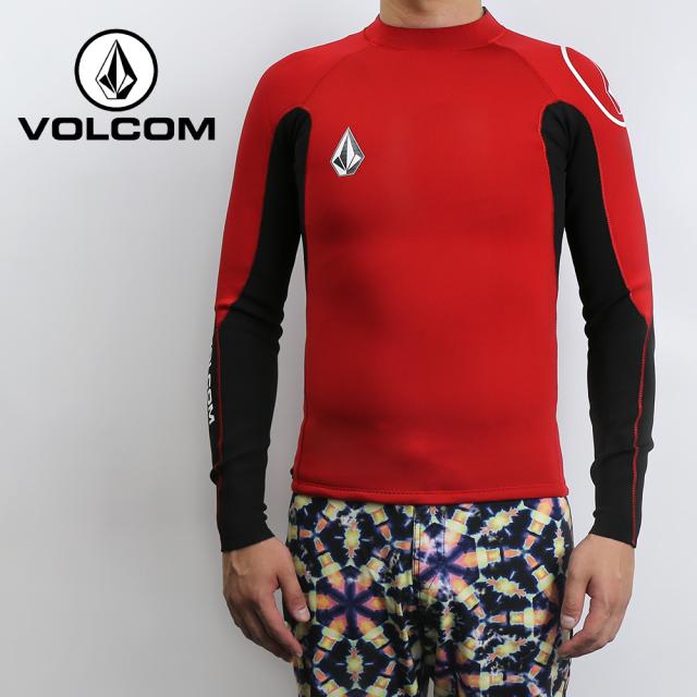 VOLCOM ボルコム 2MM JACKET UPF 50 LONG SLEEVE RASHGUARD JACKET BLACK RED ラッシュガード メンズ サーフィン タッパー 長袖 ラッシュガード サーフィン 紫外線対策
