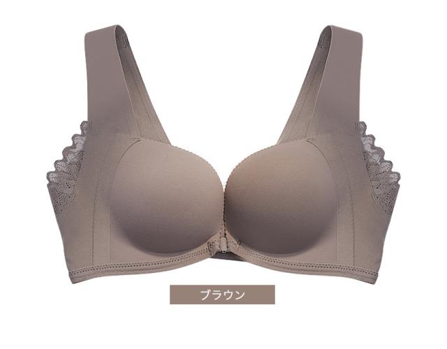 フロントホックブラ ブラジャー フロントホック ノンワイヤー シームレス  大きいサイズ 美盛り ノンワイヤーブラ Tシャツブラ