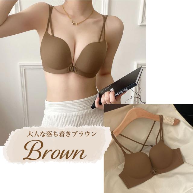 フロントホックブラ ブラジャー フロントホック ノンワイヤー シームレス 大きいサイズ ノンワイヤーブラ Tシャツブラ 盛れる 背中開きブラ U 背中見せブラ