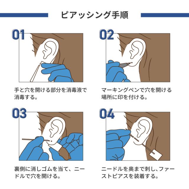ニードル 14G 16G 18G ボディピアス ピアッシングニードル ピアス 軟骨ピアス サージカルステンレス
