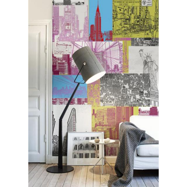 輸入壁紙 貼ってはがせる壁紙 Mr Perswall 4巾 ミスターパースウォール Destinations デスティネーション New York フリース壁紙 不織