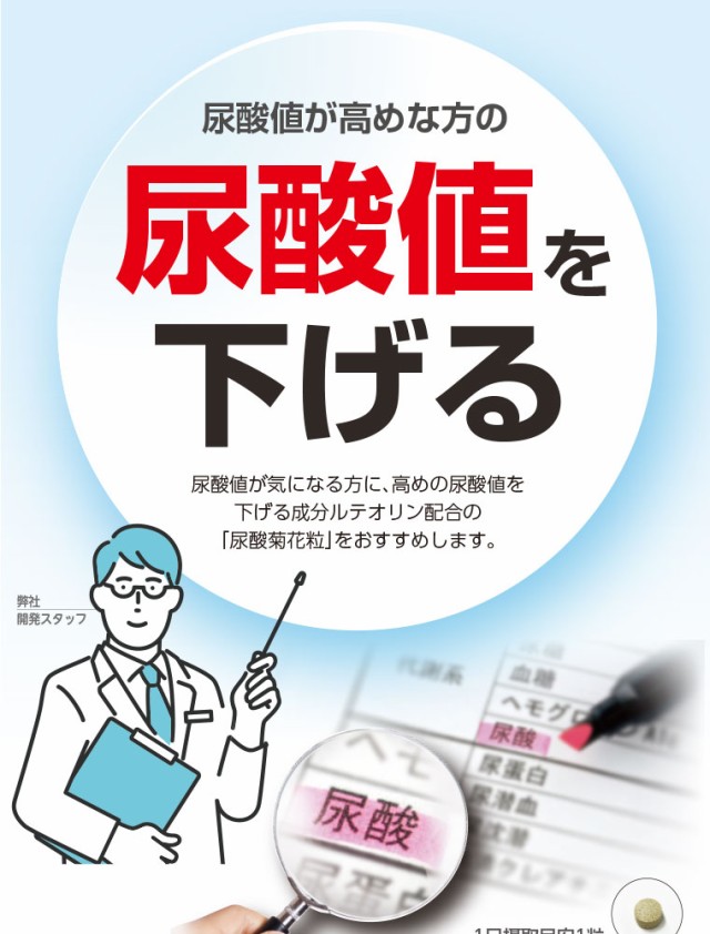 新登場・送料無料】尿酸値が高めな方の尿酸値を下げる 尿酸菊花粒 機能