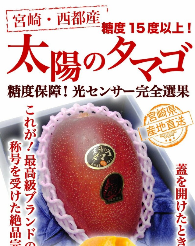 宮崎・西都産 太陽のタマゴ 糖度15度以上！ 赤秀AA品