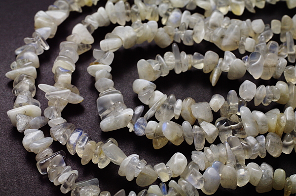 【さざれパーツ】｜ムーンストーン｜（90cm）｜大粒｜一連｜天然石｜幸運｜パワーストーン｜