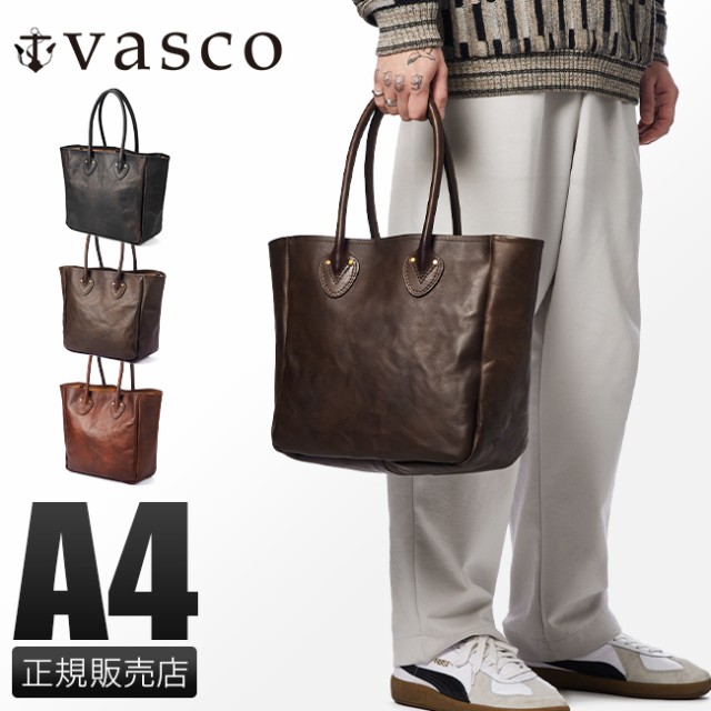 商品レビューで+5%｜vasco トートバッグ メンズ 縦型 本革 レザー 日本