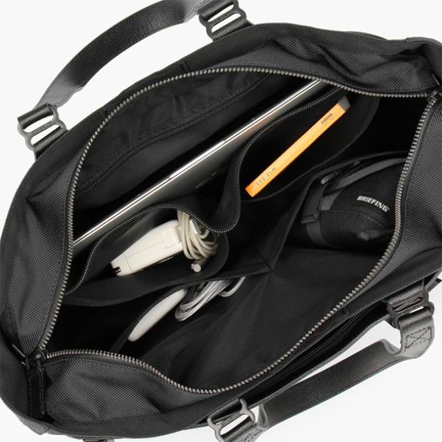 商品レビューで+5%｜ブリーフィング トートバッグ メンズ 大容量 肩掛け 横型 日本製 黒 14.3L ファスナー付き ビジネスバッグ ビジネストート フュージョン BRIEFING FUSION SQ TOTE HD BRA203T05