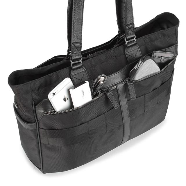 商品レビューで+5%｜ブリーフィング トートバッグ メンズ 大容量 肩掛け 横型 日本製 黒 14.3L ファスナー付き ビジネスバッグ ビジネストート フュージョン BRIEFING FUSION SQ TOTE HD BRA203T05