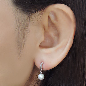 独特な店 K18wg あこや本真珠 パールピアス シリコンダブルロックキャッチ付 送料無料 真珠 ホワイトゴールド ピアス Sutevalle Org
