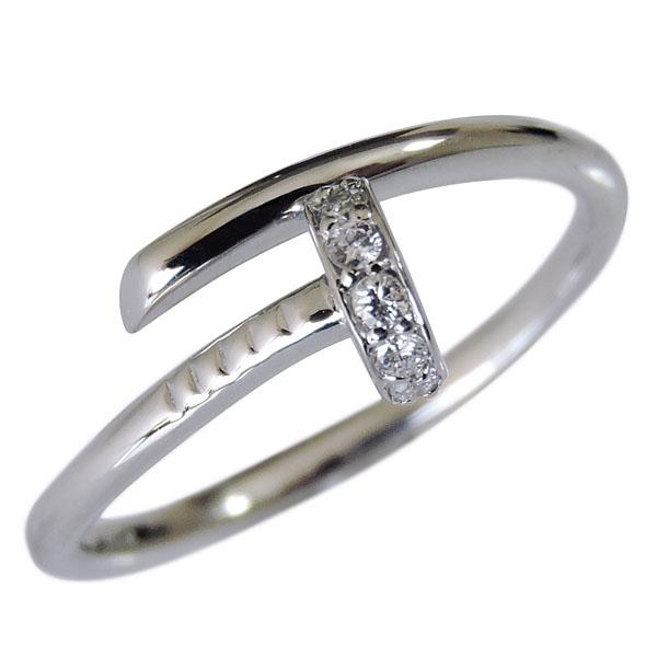 最安値即納 リング レディース diamond ダイヤ ネイル ねじりの通販はau PAY マーケット - 真珠の杜|商品ロットナンバー:365806783 釘 くぎ モチーフ T字 フリーサイズ 0.06ct ダイヤモンド K18ホワイトゴールド お得超激安