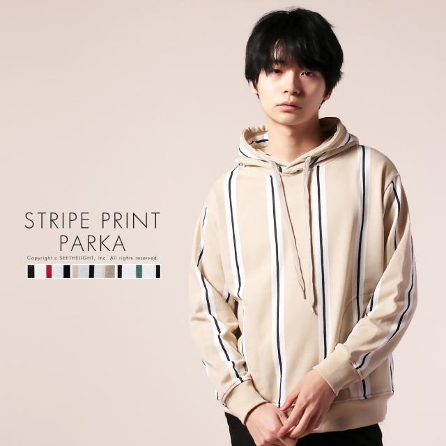 最安値挑戦 裏毛 ストライプ プリント パーカー ルーズ トレンド 着こなし メンズ メンズファッション 春 19ss 新商品 Www Centrodeladultomayor Com Uy