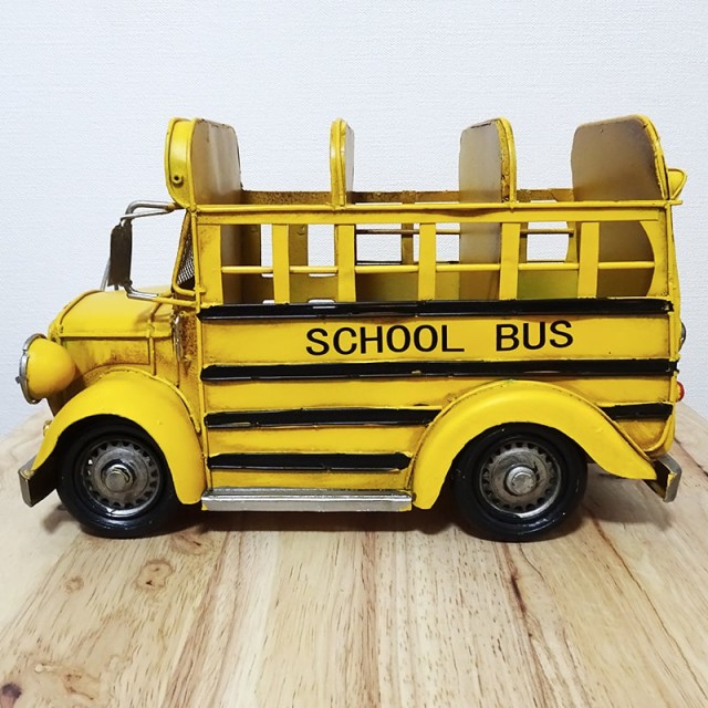 Amazon.co.jp: Tin Vintage American School Bus CD Holder