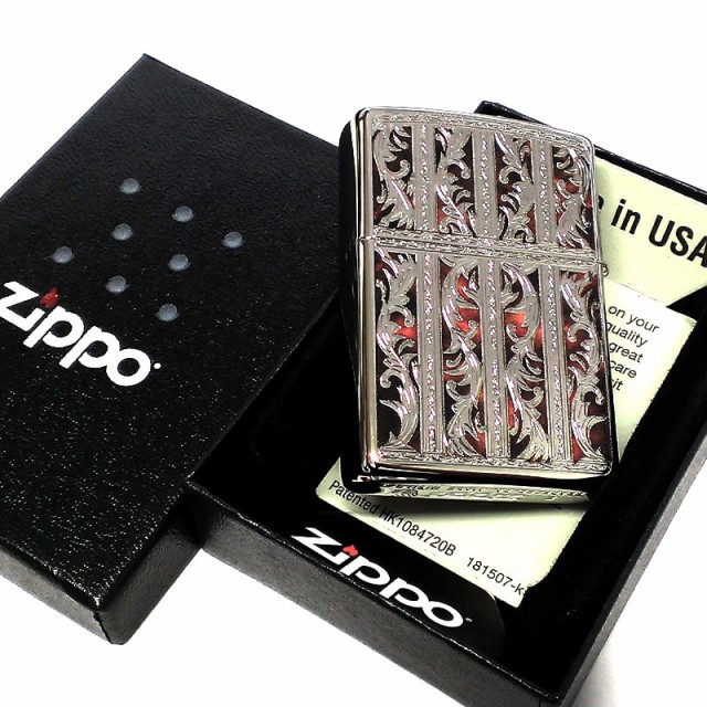 ZIPPO ライター マーブル アラベスク ジッポ ゴールド 金タンク 両面