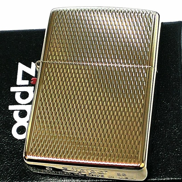 ZIPPO ライター ダイヤモンドカット スパイラル ジッポ K24 純金メッキ 