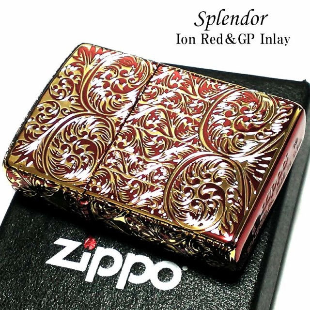 ZIPPO ライター スプレンダー イオンレッド ジッポ アラベスク模様 