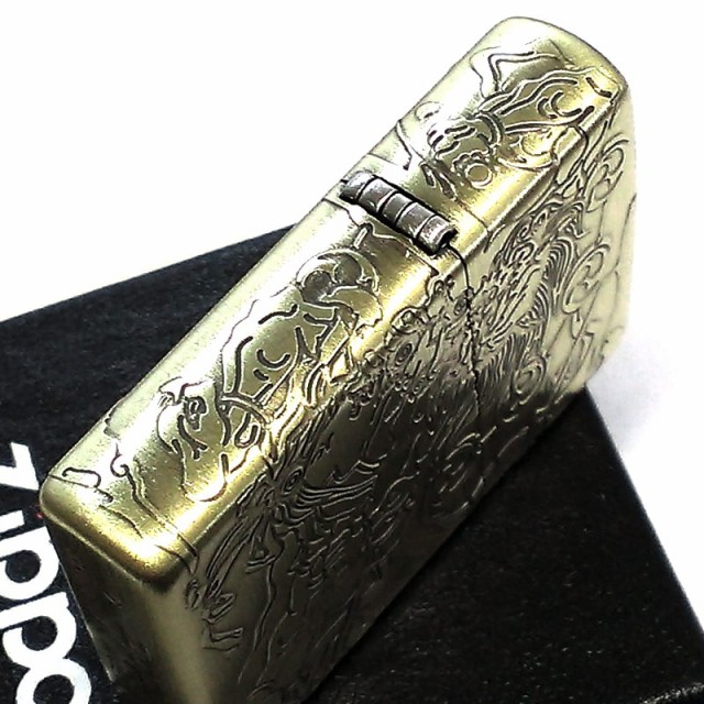 ZIPPO 風神雷神 ジッポ ライター 4面連続彫刻 アンティーク ZIPPO 風神雷神 ジッポ ライター 4面連続彫刻 アンティーク
