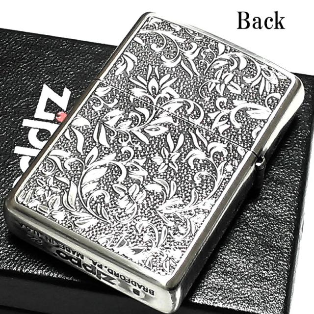 ジッポー シルバー 唐草 ZIPPO アーマー ジッポ ライター 5面立体彫刻