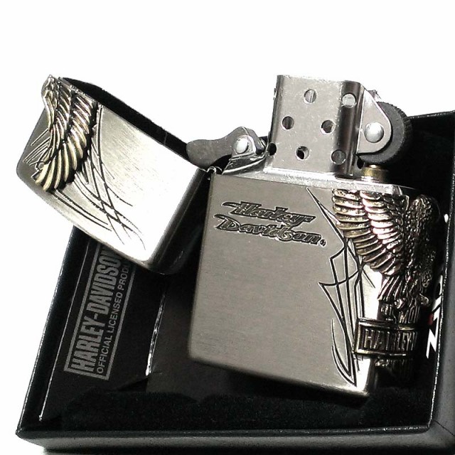 ハーレー ZIPPO ジッポー イーグル リボンフラッグ ビッグロゴ-