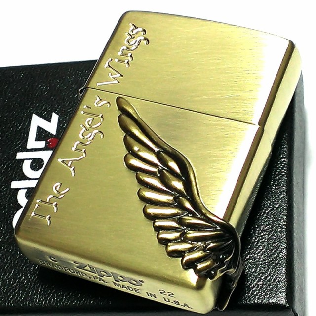 ZIPPO ZIPPO ライター ストーンウイングメタル 天然石 ターコイズ ジッポ かっこいい 大型3面メタル 羽 アンティークブラス古美