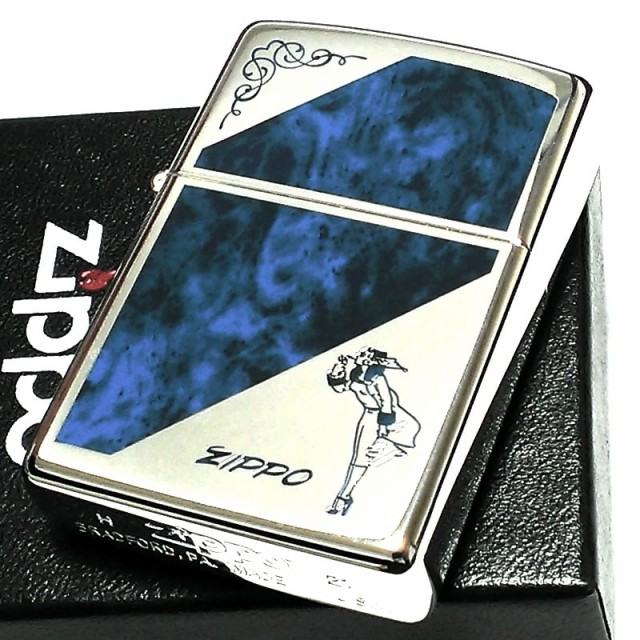 ZIPPO ライター ウィンディ マーブルガール ジッポ おしゃれ シルバー ...