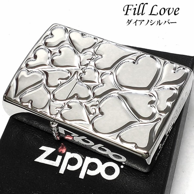 ZIPPO ハート ジッポ ライター FILL LOVE レディース シルバー