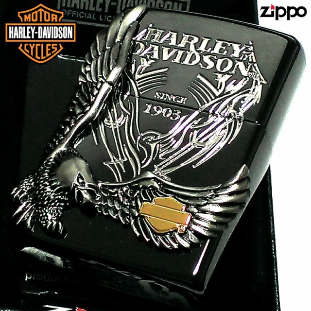 ZIPPO ライター ハーレーダビッドソン ジッポ イオンブラック 銀 ...