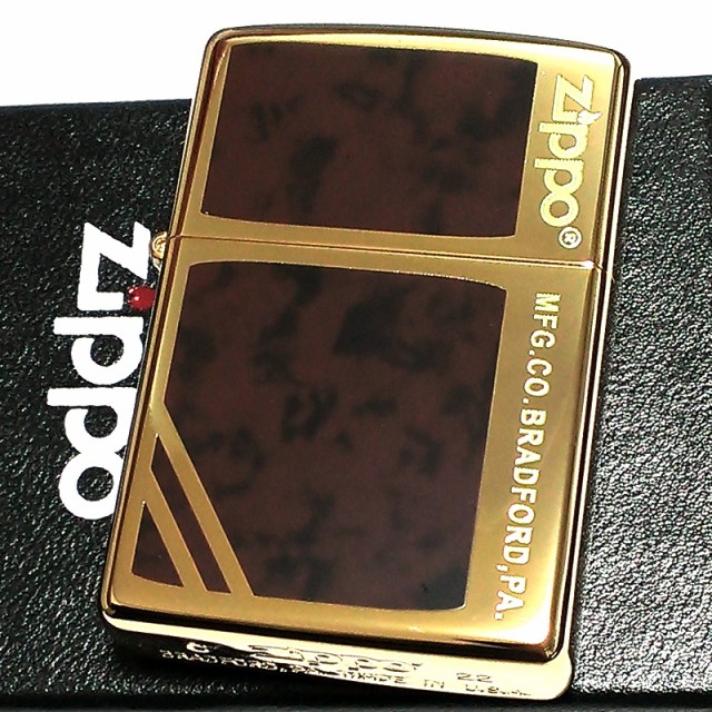 ZIPPO マーブル クラシックデザイン ゴールド＆ブラウン ジッポ