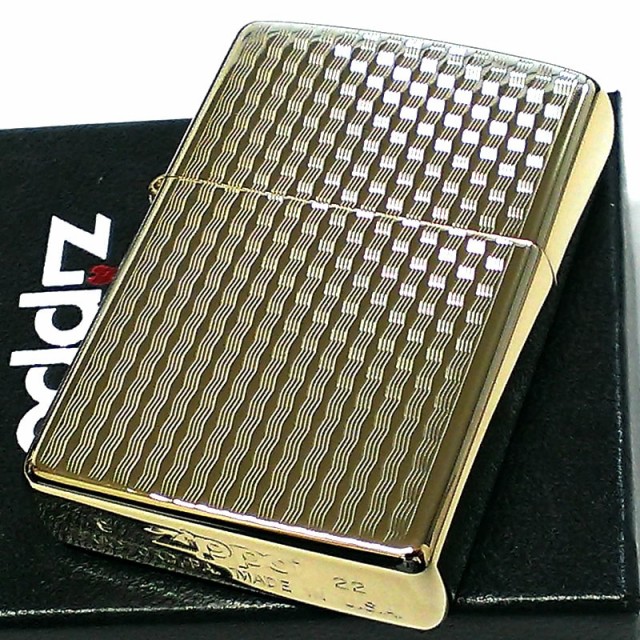 ZIPPO ライター ダイヤカット 籠目 ジッポー かごめ ゴールド K24 純 