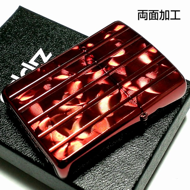 ZIPPO アーマー ワインレッドロール ジッポ ライター V刃彫刻 両面