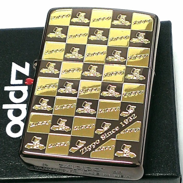 ZIPPO ライター ジッポカー モノグラム ジッポ 車 ブラウン＆ゴールド 