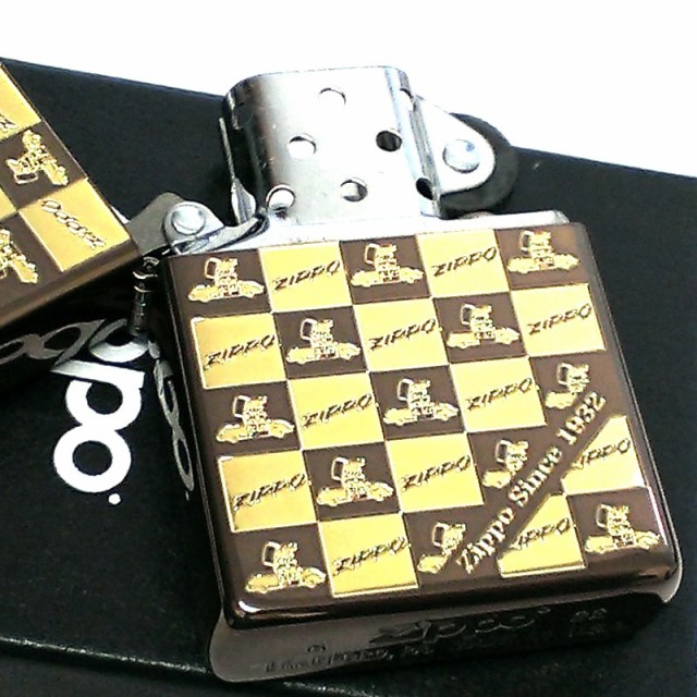 ZIPPO ライター ジッポカー モノグラム ジッポ 車 ブラウン＆ゴールド 