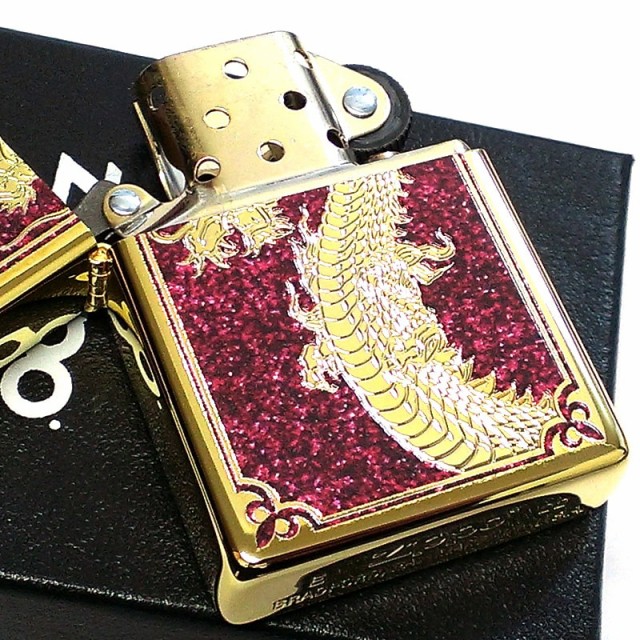 ZIPPO ライター ドラゴン 限定88個 龍 ジッポ 彫刻 金タンク シリアル