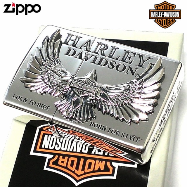 ZIPPO ハーレー ダビッドソン イーグルメタル 鷹 シルバー 彫刻 銀 