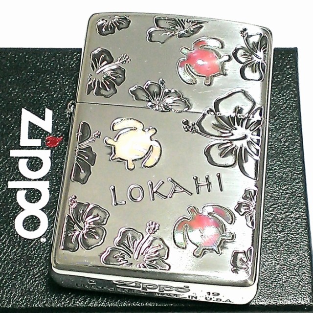 ZIPPO ライター ハワイアン ジッポ 可愛い LOKAHI 天然シェル