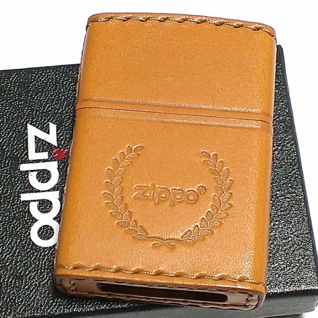 ZIPPO ライター 革巻き ブラック ジッポ ロゴデザイン レザー シンプル