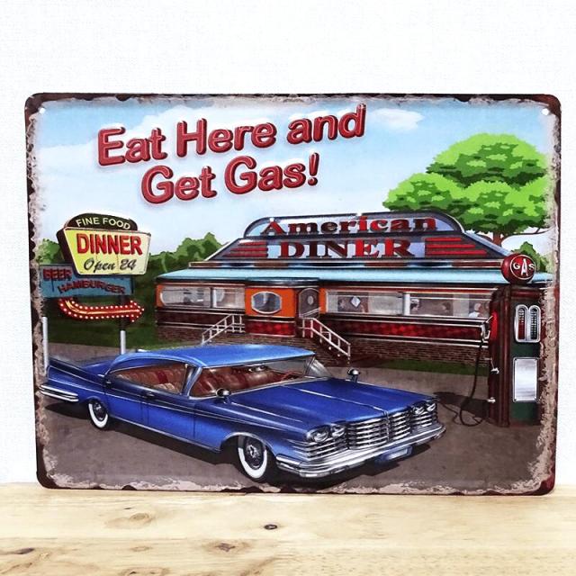 ブリキ看板 ビンテージ AMERICAN DINER ヴィンテージ カー アメ