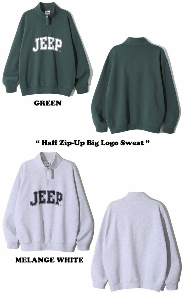 ジープ トレーナー Jeep Half Zip-Up Big Logo Sweat ハーフ ジップ