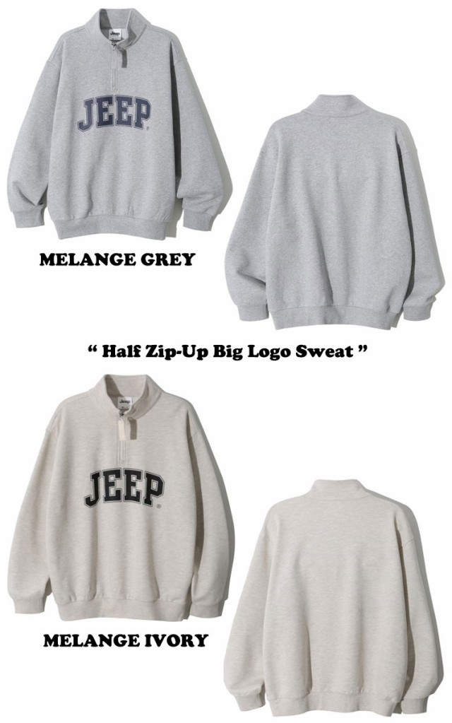 ジープ トレーナー Jeep Half Zip-Up Big Logo Sweat ハーフ ジップアップ スウェット 全7色  JN5TSU831BK/NA/IV/GN/MG/MW/MI ウェア｜au PAY マーケット