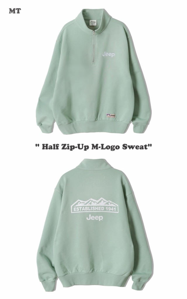 ジープ スウェットシャツ Jeep メンズ レディース Half Zip-Up M-Logo