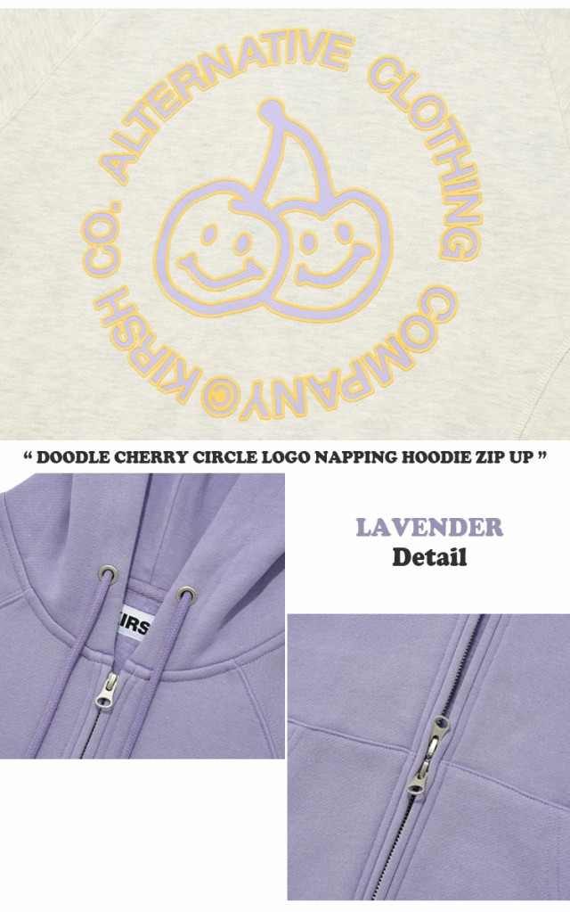 キルシー パーカー 韓国 KIRSH 正規販売店 DOODLE CHERRY CIRCLE LOGO