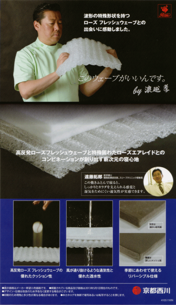 送料無料 京都西川 ローズフレッシュウェーブ R やさしく支える健康敷きふとんベーシックモデルシングル 3分割 送無 ブランの通販はau Wowma ワウマ 羽毛ファクトリーすやすや 商品ロットナンバー