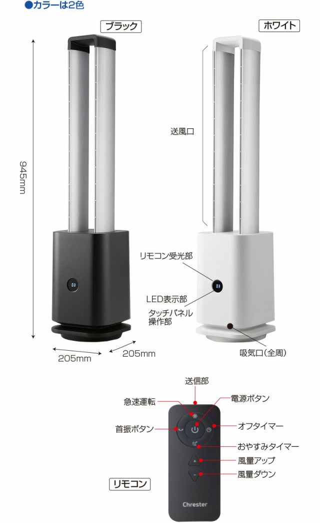 空気清浄機能付き ツインエアーファン 扇風機 エアーファン 空気清浄機 スリム Dc扇風 内祝い タワーファン リビング扇 リビング