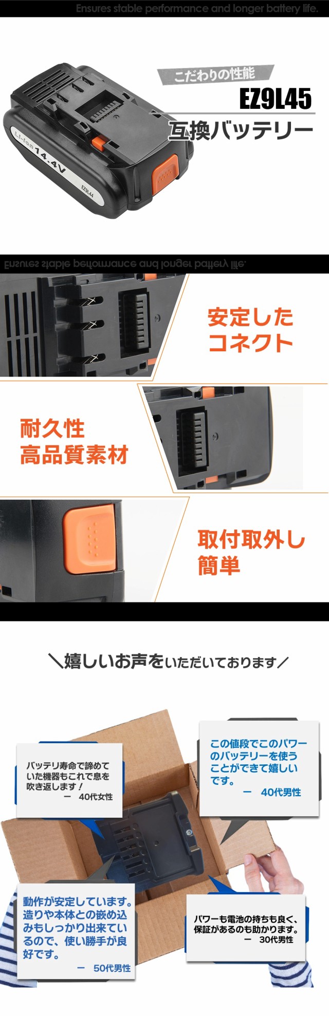 レビューご記入で1年保証】 パナソニック EZ9L45 EZ9L44 EZ9L40 互換