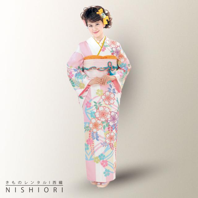 訪問着 レンタル 着物 貸衣装 フルセット HL アッシュエル ブランド ピンク No.0033 訪問着 レンタル 着物 貸衣装 フルセット HL アッシュエル ブランド