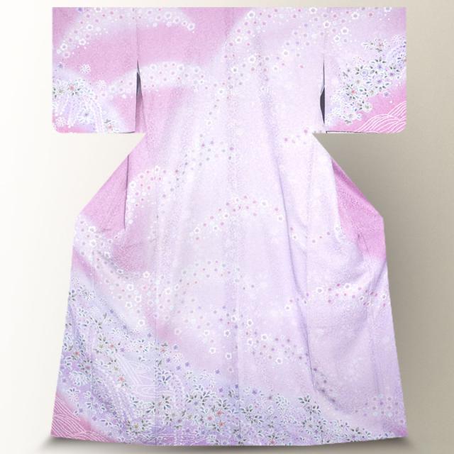 訪問着 レンタル 着物 貸衣装 フルセット 紫 桃 絞りNo.0042の通販はau