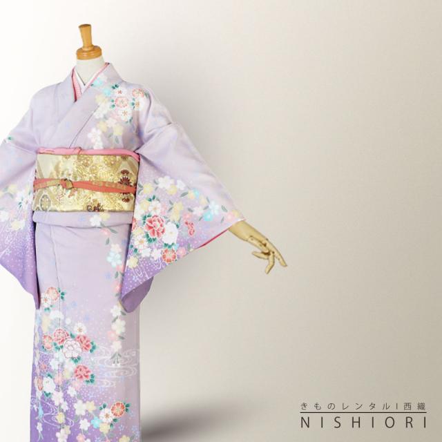 訪問着 レンタル 着物 貸衣装 フルセット HL アッシュエル紫 藤色No