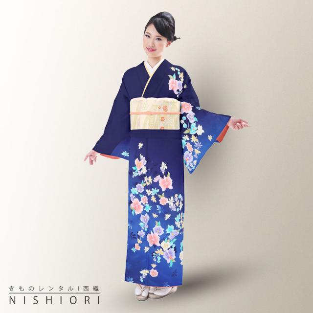 青色の光沢 訪問着 長襦袢 2点セット あおき【F-395】（広め）単衣 長襦袢