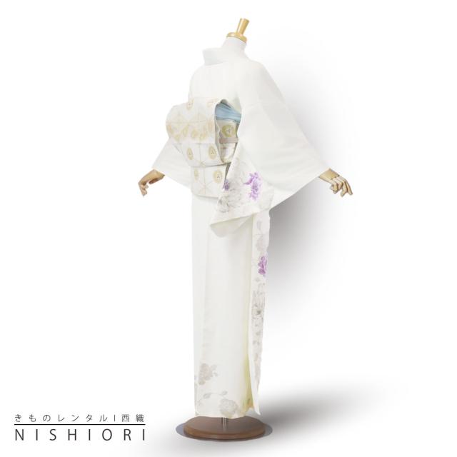 訪問着 レンタル 着物 貸衣装 フルセット JAPAN STYLE ブランド アイボリー 上品 芍薬更紗 No.0235 訪問着 レンタル 着物 貸衣装 フルセット JAPAN STYLE ブランド