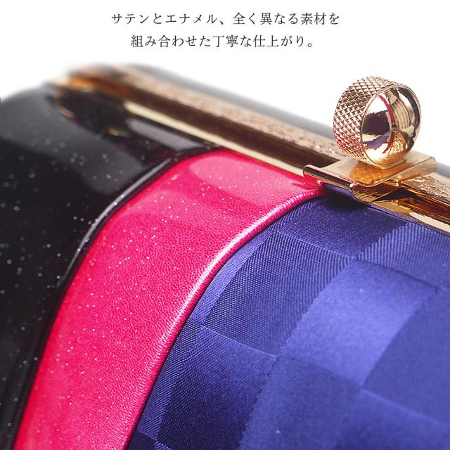 草履バッグセット 振袖用 草履 レディース サテン×エナメル 24.5cm フリーサイズ オリジナル商品【成人式 結婚式 前撮り】【黒 赤 オレンジ ブルー 水色 黄色 イエロー】 日本製 二枚芯 京都老舗メーカー