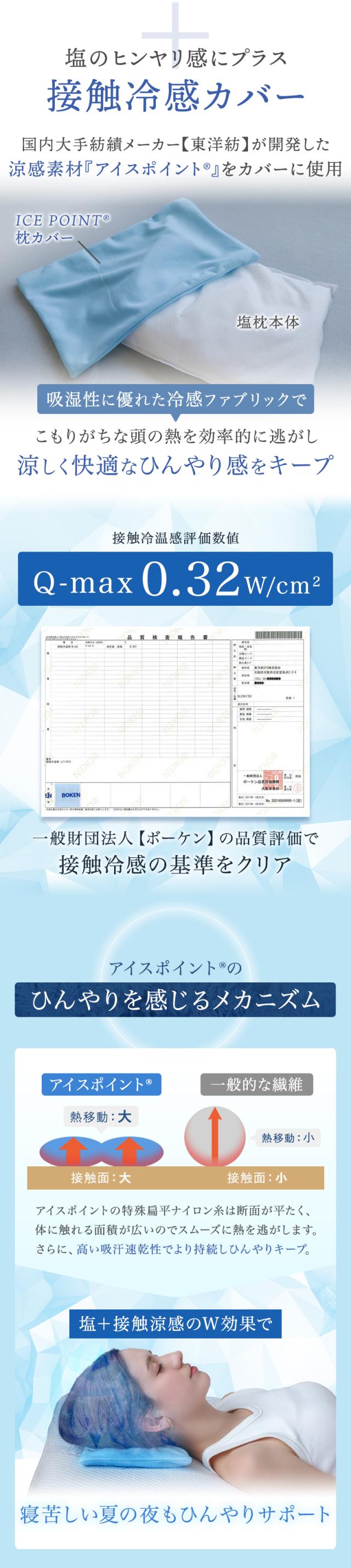 東洋紡の接触冷感生地『アイスポイント』を使った枕カバー