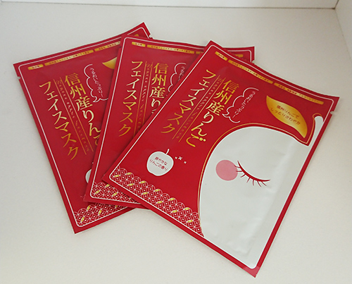 うるおいたっぷり信州産りんごフェイスマスク3袋入り中身